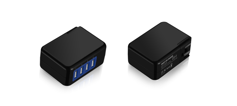 20.5W Smart 4 USB charger 5V 2.1A+1A+0.5A+0.5A (B)